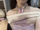彩萊婭多巴胺粉色蝴蝶項鏈女士小眾項圈女生頸鏈百搭亞文化y2k鎖骨鏈男 蝴蝶項鏈 曬單實(shí)拍圖