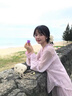 小鎮姍姍 香浮花月 法式荷葉邊長(cháng)袖襯衫女夏季慵懶感寬松雪紡套裝 霧霾紫-半裙 S 曬單實(shí)拍圖