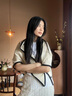 啄木鳥(niǎo)（TUCANO）高品質(zhì)全羊毛三角披肩女小香風(fēng)wool純羊毛外搭秋冬純色圍巾兩用 奶白色 曬單實(shí)拍圖