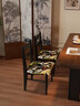藍澤法式復古實(shí)木餐椅家用餐廳椅子靠背椅中古風(fēng)設計師款書(shū)房書(shū)桌椅子 雨林-絨布【單把裝】黑色架 曬單實(shí)拍圖