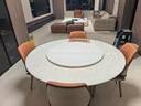 TAZA意大利輕奢餐桌 別墅全屋搭配餐廳系列 電動(dòng)轉盤(pán)電磁爐餐桌 藍寶石奢石面 1.5m 電動(dòng)餐桌+轉盤(pán) 曬單實(shí)拍圖