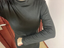 趣米樂(lè )白色打底長(cháng)袖t恤衫女秋冬季新款德絨內搭修身正肩顯瘦保暖上衣服 黑色 M 曬單實(shí)拍圖