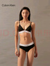 Calvin Klein內(nèi)衣【七夕禮盒摩登引力帶】女士ck提花防夾臀三角內(nèi)褲女QF8206AD UB1-太空黑 1條 S 曬單實拍圖