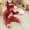 OAK FAMILY新生嬰兒連體衣圣誕拜年服冬款半邊絨滿(mǎn)月寶寶過(guò)年服連身爬服 半邊絨連體衣（寶寶款,不含帽子) 73cm 曬單實(shí)拍圖