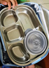 京東京造 飯盒 小學(xué)生304不銹鋼餐盒上班族微波爐保溫 5分格1.5L 配餐具 曬單實(shí)拍圖