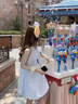 九寸陽(yáng)光法式氣質(zhì)無(wú)袖背心短裙連衣裙女夏季2025新款夏日絕美小裙子花苞裙 淺藍色 M 曬單實(shí)拍圖