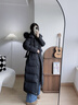 厚公主長款羽絨服女2025冬季新款修身顯瘦加厚保暖外套大毛領過膝 黑色 XL 330G建議130-155斤 曬單實拍圖
