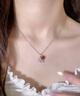 心言心語(yǔ)愛(ài)心小狗項鏈女可愛(ài)紅瑪瑙吊墜銀飾首飾送女友生日禮物七夕情人節 曬單實(shí)拍圖