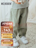 Milkbarn兒童長褲 1-6歲男女童寬松休閑褲寶寶春秋外穿運動褲子 淺灰綠 120 cm 曬單實拍圖