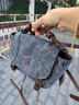 古良吉吉棒球郵差包小號25年新款牛仔雙肩包復古女 復古牛仔 曬單實(shí)拍圖