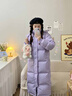 東北哈爾濱旅游防寒保暖鵝絨羽絨服男女士長(zhǎng)款加厚中長(zhǎng)羽絨衣外套 雪霧紫白鵝絨 男女同款 XL 充絨量340克 145斤-165斤 曬單實(shí)拍圖