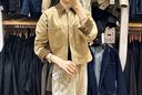 優(yōu)衣庫(kù)女裝休閑拉鏈短茄克/外套巴恩風(fēng)翻領(lǐng)時(shí)尚夾克 新款479208 32 深米色 XL /165/92A 曬單實(shí)拍圖