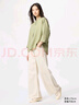 優(yōu)衣庫(kù)女裝麻混紡立領(lǐng)襯衫7分袖襯衣上衣空調(diào)衫薄外套475653 52 翠綠色 M /160/84A 曬單實(shí)拍圖
