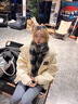 CharisKitty小c&k圍巾女秋冬季2025新款韓系氛圍感披肩保暖格子圍脖生日禮物 CK圍巾-黑灰色【限定禮盒包裝】 曬單實(shí)拍圖