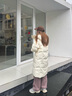 BOSIDENG25新款羽絨服女中長(cháng)款90絨連帽時(shí)尚休閑厚冬季保暖外套B250245252 珠光米7F87 XS 155/80A 體重約100斤以?xún)?曬單實(shí)拍圖
