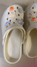 名創(chuàng  )優(yōu)品（MINISO）洞洞鞋男女夏季外穿涼鞋防滑厚底踩屎感包頭涼拖鞋 卡其+海洋星星 曬單實(shí)拍圖