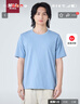 無印良品（MUJI）男式 涼感 薄款天竺編織 T恤 打底衫 25年夏季新品  煙熏藍(lán)  L  曬單實(shí)拍圖
