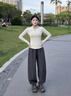 phigeer瑜伽服女春秋專(zhuān)業(yè)跑步健身房運動(dòng)服套裝速干寬松吸汗羽毛球訓練服 淺杏色兩件套（灰褲） M 【推薦90-108斤】 曬單實(shí)拍圖