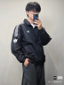 adidas休閑簡(jiǎn)約三條紋梭織立領(lǐng)夾克外套男裝秋季阿迪達斯三葉草   黑色 (偏小，推薦買(mǎi)大1碼)   M 曬單實(shí)拍圖