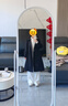自巧小個子卡其色英倫雙排扣風(fēng)衣外套女2024春秋新款中長款大衣 謐黑色 XS (2碼) 曬單實拍圖