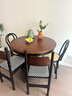 德邦博派中古風(fēng)伸縮圓桌小戶(hù)型家用可折疊實(shí)木橢圓形餐桌法式復古吃飯桌子 單餐桌【合100*100 開(kāi)130*100】 曬單實(shí)拍圖