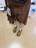 :CHOCOOLATE  it女裝裙子美式辣妹麂皮絨不規則半身裙女秋冬設計感a字中長(cháng)裙 卡其色 L 曬單實(shí)拍圖