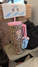 野獸派家居（tbh）三麗鷗HelloKitty巨無霸保溫杯吸管隨行杯不銹鋼保冷水杯七夕禮物 巨無霸保溫杯 經(jīng)典豹紋 1200ml (含mini收納包掛件) 曬單實(shí)拍圖