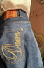 馬登夏日復古深藍丹寧牛仔七分褲新款闊腿顯瘦小個(gè)子修腿型中褲女 靛藍色 L 曬單實(shí)拍圖