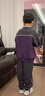 馬騎頓（MQD）【上衣+褲】男大童秋季潮酷學(xué)院風(fēng)運動(dòng)套裝 深紫 140cm  曬單實(shí)拍圖