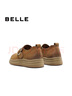 百麗（Belle）牛皮復古擦色勃肯鞋女2025秋新商場(chǎng)同款厚底休閑單鞋E7C1DCM5 棕色 38 (240mm) 曬單實(shí)拍圖