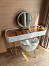 圣多堡輕奢感梳妝臺臥室現代簡(jiǎn)約2023年新款小戶(hù)型網(wǎng)紅ins風(fēng)化妝桌家用 白金色 玻璃面100公分+智能鏡+花瓣椅 曬單實(shí)拍圖