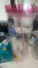 樂扣樂扣（LOCK&LOCK）玻璃杯女耐高溫水杯吸管帶蓋高硼硅杯子雙層大容量咖啡杯 樹莓粉620ml 曬單實拍圖