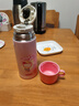 膳魔師（THERMOS）兒童吸管杯大容量保溫保冷水杯便攜水壺雙蓋帶杯套 630ML粉色  曬單實(shí)拍圖