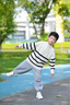巴拉巴拉balaOne童裝兒童毛衣男童2025新款冬套頭線衫女條紋毛衫 白色調00411 140 曬單實拍圖