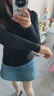 貓人（MiiOW）高領(lǐng)打底衫女款2025新款早秋冬季修身內搭白色毛衣針織衫長(cháng)袖上衣 曬單實(shí)拍圖