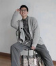 名創(chuàng  )優(yōu)品（MINISO）v領(lǐng)開(kāi)衫毛衣男女款秋季情侶日系休閑針織衫設計感毛線(xiàn)衣 淺灰 L 曬單實(shí)拍圖