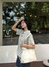 宮選2025新款頭層牛皮高級(jí)感通勤休閑單肩包流浪包女包七夕禮物送女友 米白色 曬單實(shí)拍圖