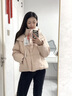 鴨鴨（YAYA）羽絨服女2025新款中式盤扣流蘇衣服時(shí)尚連帽保暖短款鴨絨外套XH 粉色 M /160 曬單實(shí)拍圖