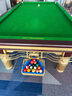 喬氏金腿銀腿臺球桌標準型木庫鋼庫中式黑八臺球廳家用成人豪華桌球臺 9尺 喬款商用頂配 金色 曬單實(shí)拍圖