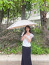 京東京造 颶風(fēng)Pro全自動(dòng)雨傘太陽(yáng)傘遮陽(yáng)男士晴雨傘大號24骨米色23寸105cm 曬單實(shí)拍圖