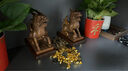 銅欣祥 紫銅麒麟擺件辦公室桌面工藝品開(kāi)業(yè)喬遷新居禮品客廳家居裝飾品 紫銅15#財富麒麟一對+底座 曬單實(shí)拍圖