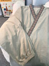 莫代爾日式和服睡衣男士純棉斜襟系帶提花汗蒸服短袖套裝浴服家居服大碼 綠色男短袖短褲漢服 M 110-135斤 曬單實拍圖