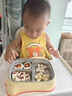 babycare寶寶自主進(jìn)食餐盤(pán)嬰幼兒不銹鋼分格兒童餐具-光電青 曬單實(shí)拍圖