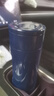 富光凱澤塑玻杯商務(wù)泡茶杯雙層茶水分離玻璃杯子帶提環(huán)便攜水杯 藍色 400ml 曬單實(shí)拍圖