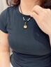 中國黃金（CHINA GOLD）黃金項鏈女男款立體足金吉祥胖福坨吊墜教師節生日禮物送女友愛(ài)人 福坨項鏈【黑繩】 曬單實(shí)拍圖