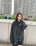 浪莎皮衣外套女2025年新款秋冬季韓版小個(gè)子短款BF風(fēng)寬松機車(chē)皮夾克潮 黑色 S 【85-100斤】 曬單實(shí)拍圖