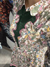 謎底連衣裙2022秋款復(fù)古文藝小碎花拼接百褶下擺中長(zhǎng)裙223ML1146 深灰綠花 L 曬單實(shí)拍圖