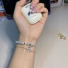 紀思梵（CHEESEFAN）四葉草手鏈女士生日情人節(jié)禮物送女生女朋友老婆手串結婚紀念日 手鏈【藍鉆】 曬單實拍圖