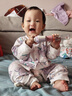 貝瑞加（Babyprints）寶寶連體衣2件裝嬰兒純棉四季衣服長(cháng)袖爬服柔軟哈衣家居內衣 紫80 曬單實(shí)拍圖