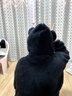 望點(diǎn)小熊加厚加絨珊瑚絨睡衣女秋冬外穿超厚款連帽家居服套裝冬天新款 黑色套裝(加厚300克) 不掉毛 M  建議90-105斤 曬單實(shí)拍圖